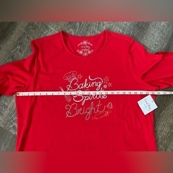 Coral Bay Baking Spirits Bright 3/4 Length Sleeve Top- Size 1X - Picture 5 of 6